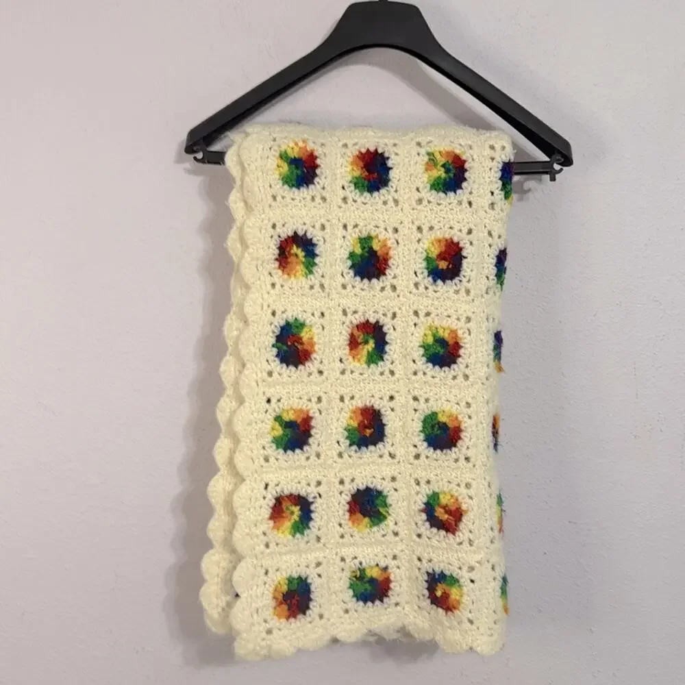 Colorful Crochet Blanket Throw 72X36